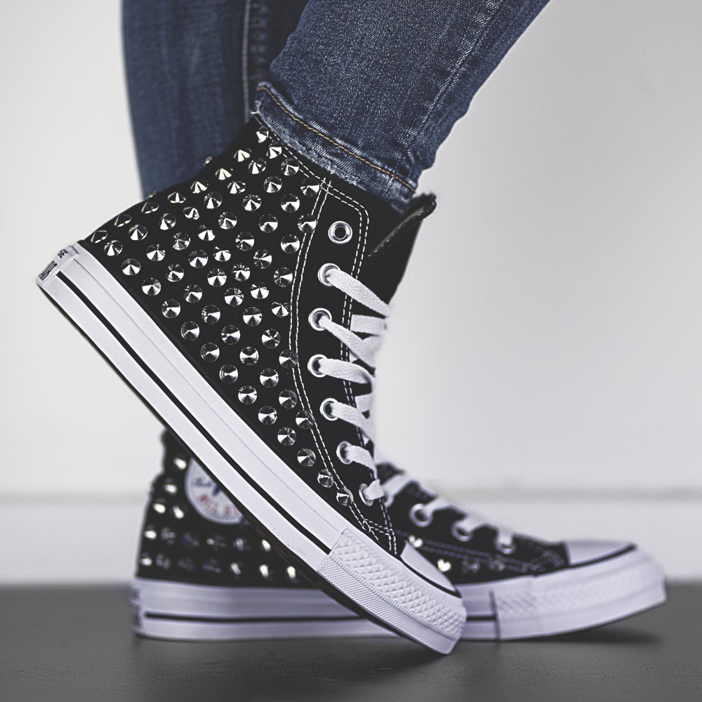 converse arabella allstar sneakers personalizzate borchie da dressed