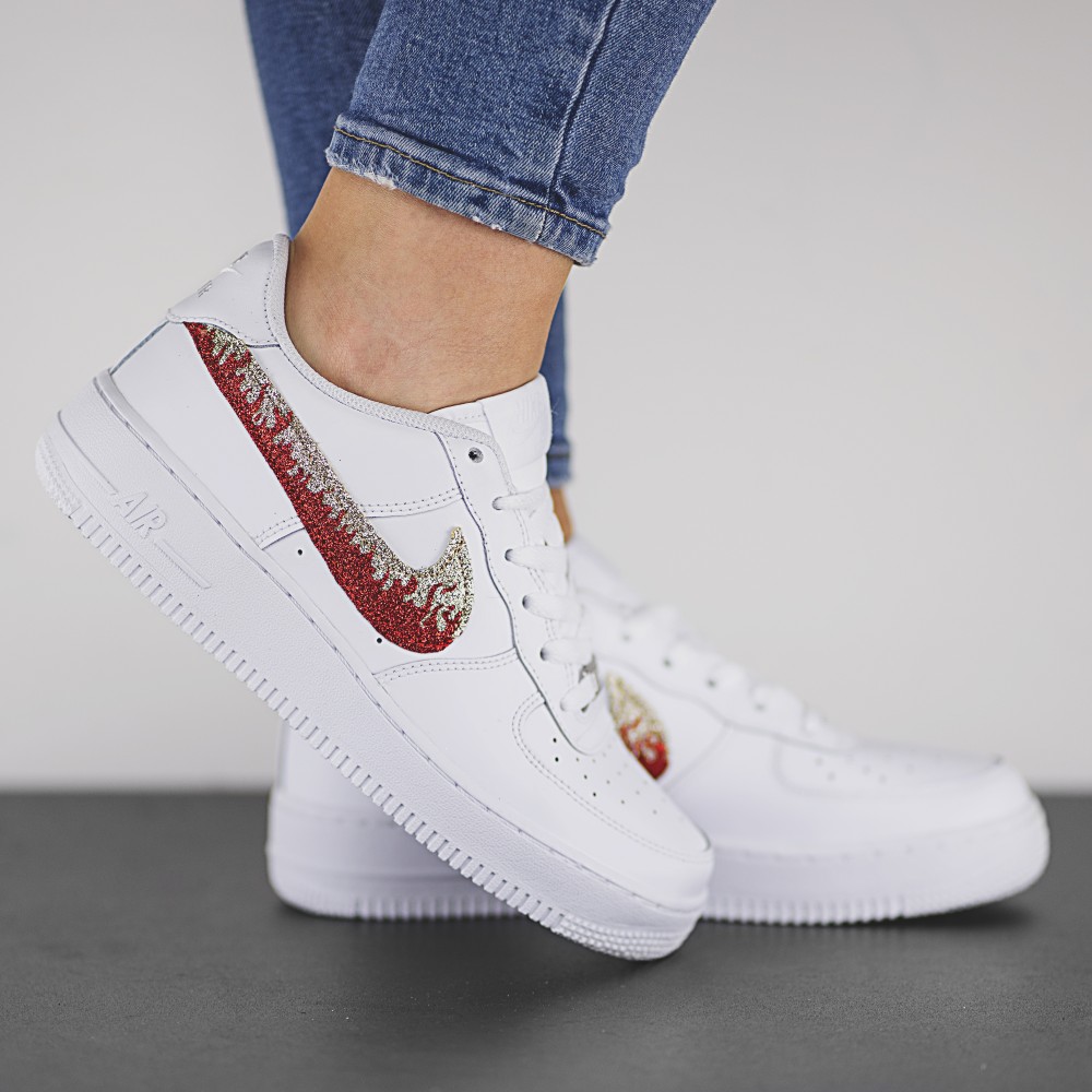 airforce nike agri sneakers personalizzate glitter da dressed