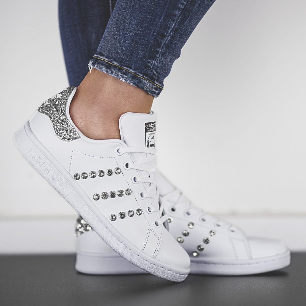 stan smith grace kelly adidas sneakers personalizzate glitter da dressed