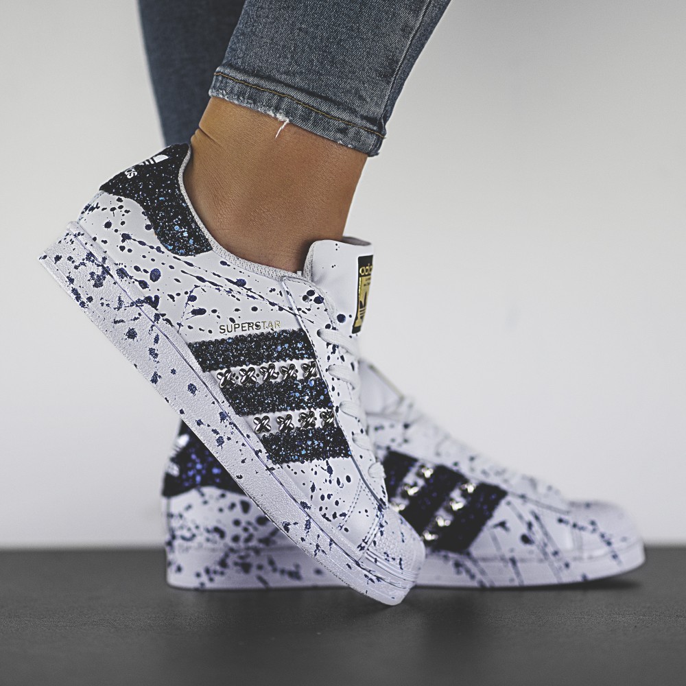 superstar la javanaise adidas sneakers personalizzate glitter da dressed