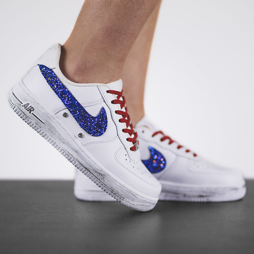 airforce nike las vegas sneakers personalizzate glitter da dressed