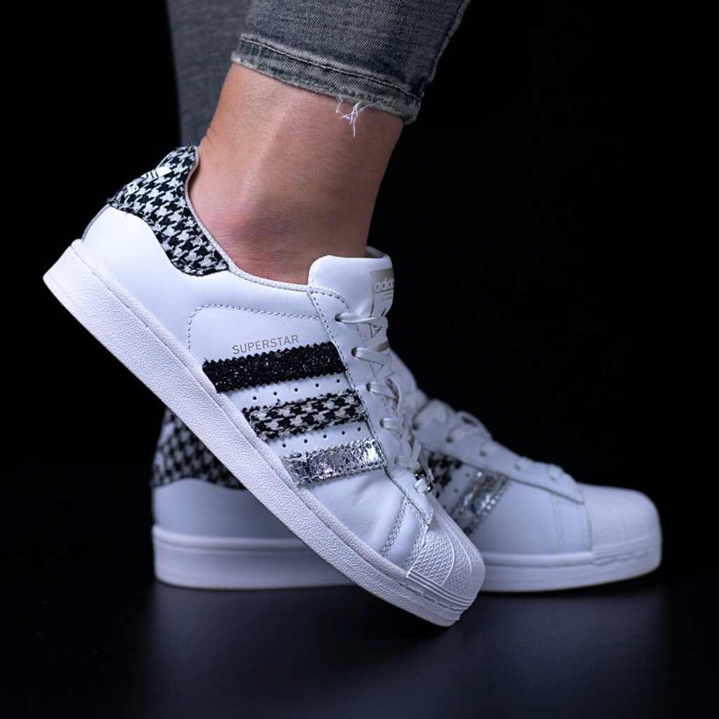superstar new love adidas sneakers personalizzate tessuto da dressed