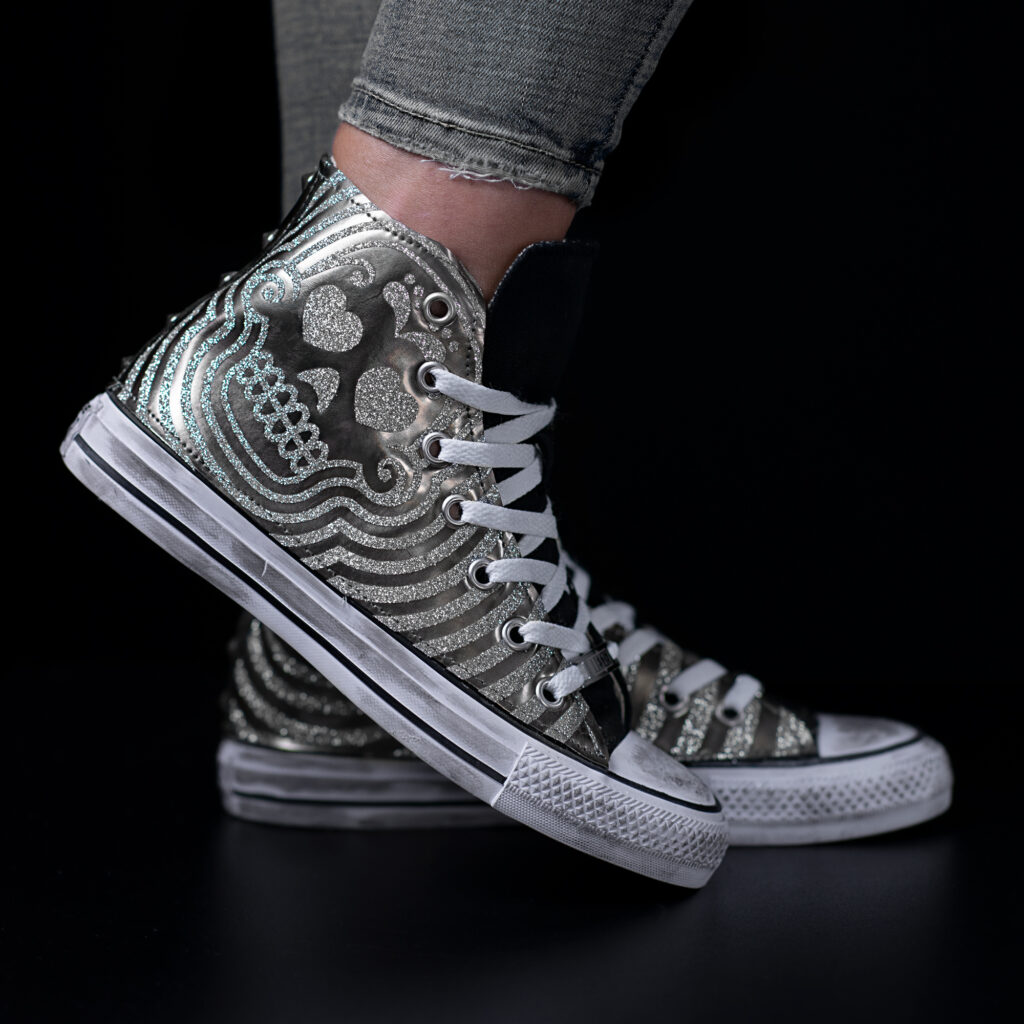 converse baba o' riley allstar sneakers personalizzate teschi da dressed