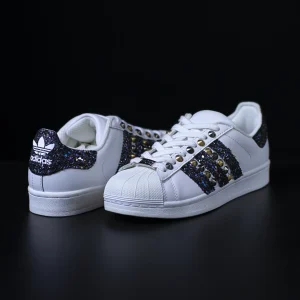 superstar better alone adidas sneakers personalizzate glitter borchie da dressed