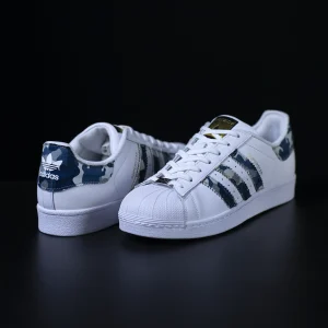 superstar fly by night adidas sneakers personalizzate camouflage blu da dressed