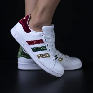 stan smith afterglow adidas sneakers personalizzate glitter velluto da dressed