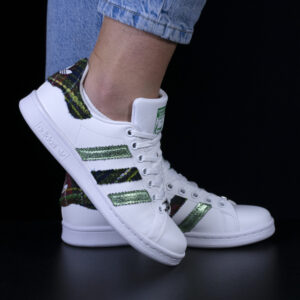 stan smith celestial adidas sneakers personalizzate tessuto verde da dressed
